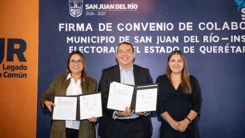 San Juan del Río e IEEQ firman convenio de participación ciudadana