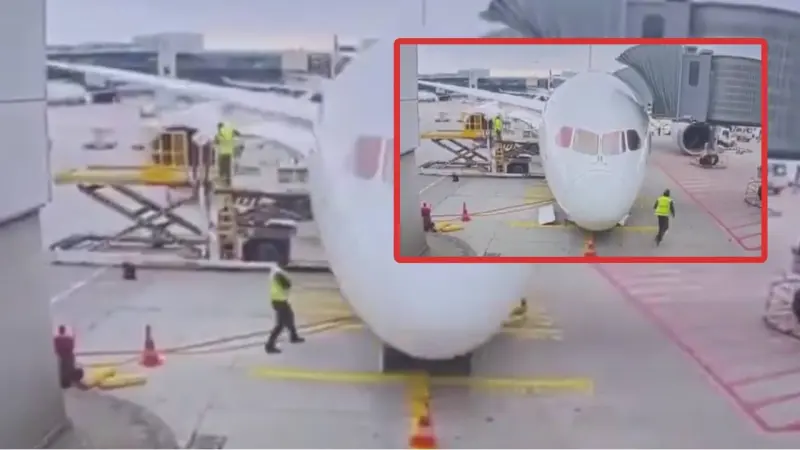 Así COLAPSÓ el tren de aterrizaje de un Boeing 787 de Lufthansa en aeropuerto de Frankfurt antes de vuelo a Los Ángeles que dejó varios heridos