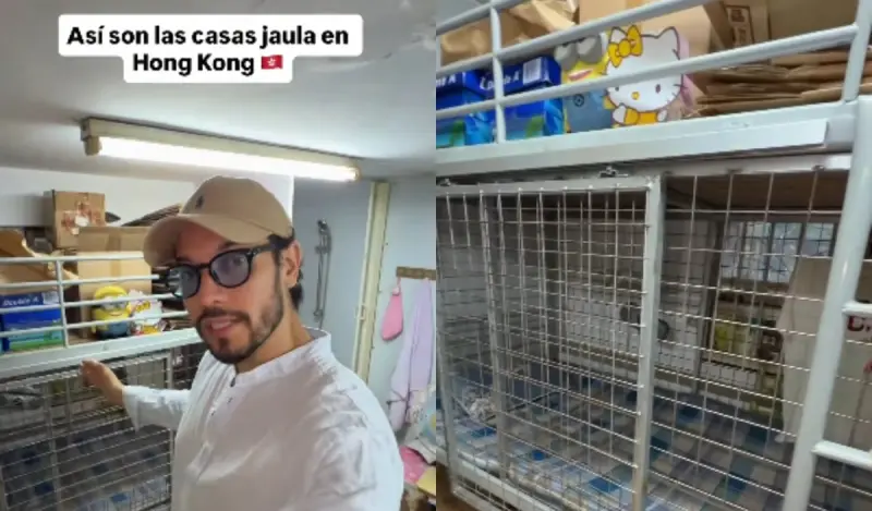 Creador de contenido muestra por dentro las famosas “casas jaula” de Hong Kong y genera impacto en redes