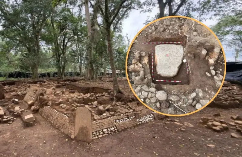 Especialistas del INAH en Veracruz descubren una plataforma ceremonial de hace más de mil 400 años con una decoración que nunca antes se había visto en la región