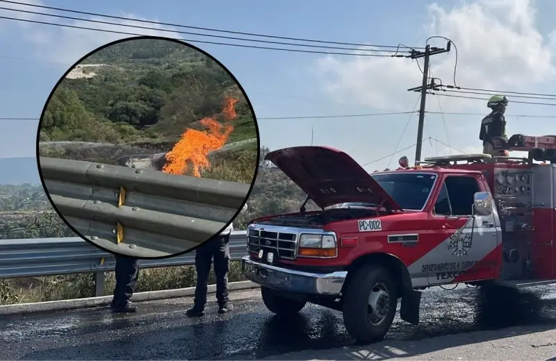 Explota pipa de gas en la carretera Texcoco-Calpulpan, deja dos muertos y una mujer lesionada en el Estado de México