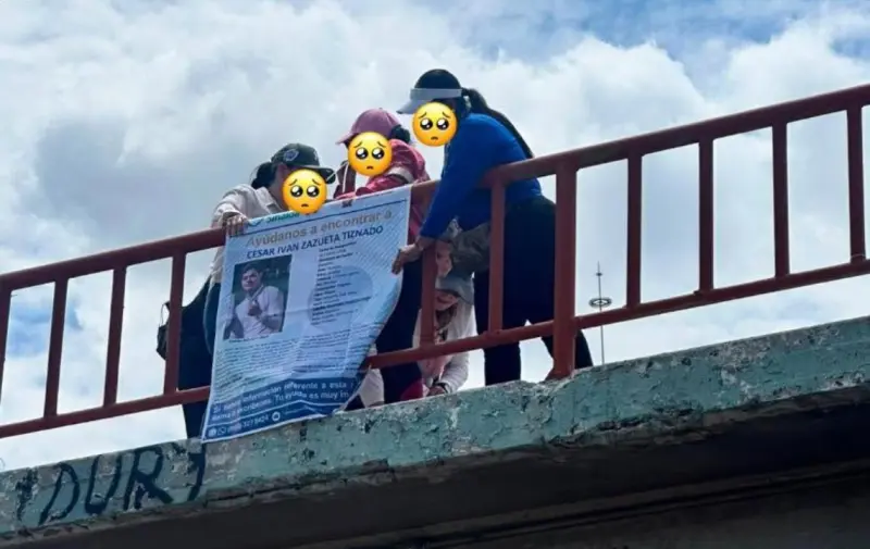 Denuncia colectivo desaparición de lona con fichas de personas desaparecidas en puente de Urías