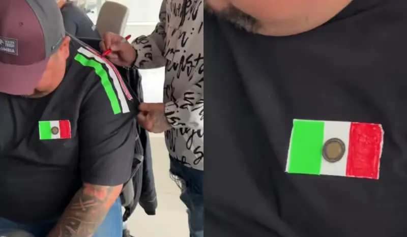 “Aquí en la oficina resolvemos”: Compañeros de trabajo le hacen una playera de la “Selección” a un hombre para que no fuera el único sin uniforme