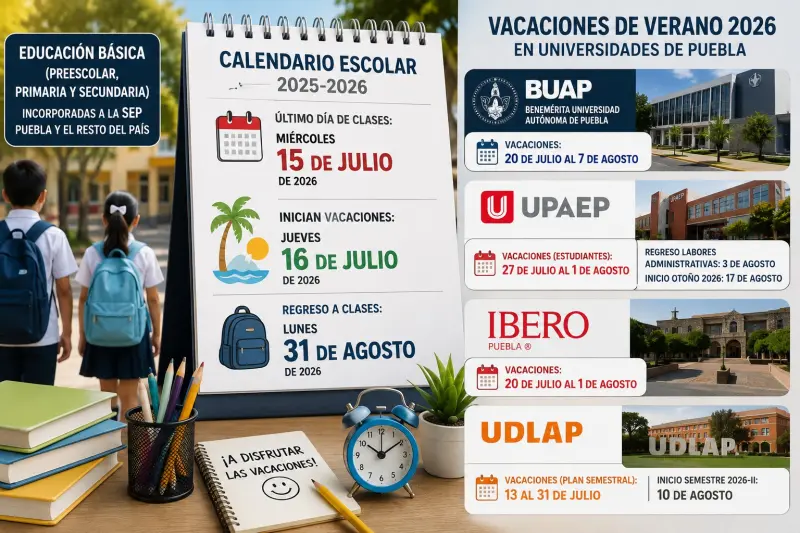 Termina ciclo escolar en Puebla: fechas de vacaciones y regreso a clases