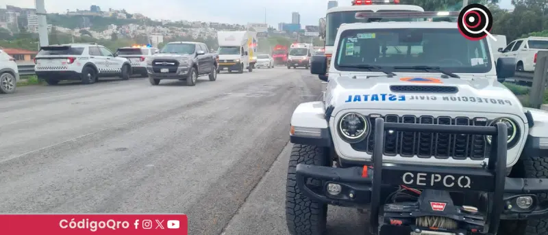 Reportan choque múltiple sobre la carretera 57, a la altura de Quintas del Marqués