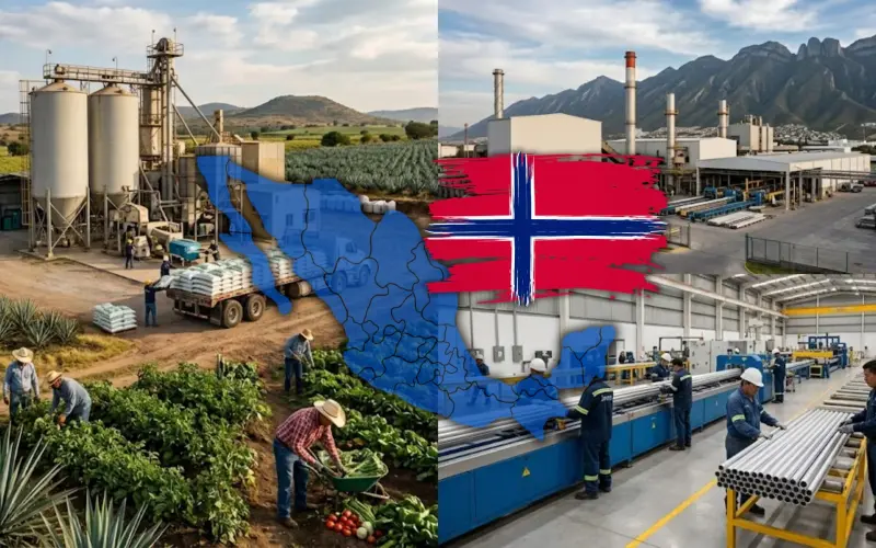 Dos empresas noruegas en México han facturado más de 11 mil 069 millones de pesos y dieron 886 empleos formales en sectores industriales
