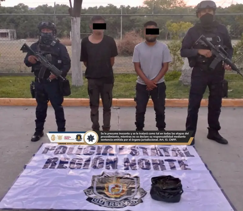 Detienen a 4 hombres con droga tras dispositivos en Guerrero