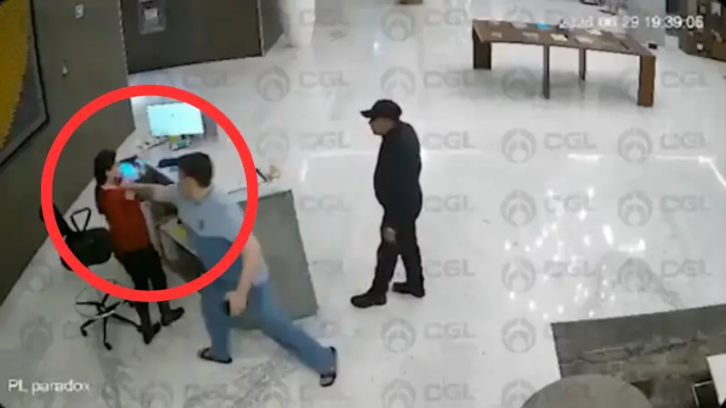 VIDEO: Captan brutal agresión de empresario contra recepcionista de hotel en Santa Fe