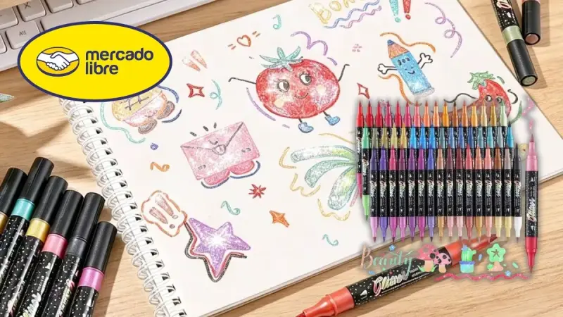 Mercado Libre rebaja 32% los marcadores de doble punta Hongfa que ofrecen 96 colores en un set compacto de 48 piezas