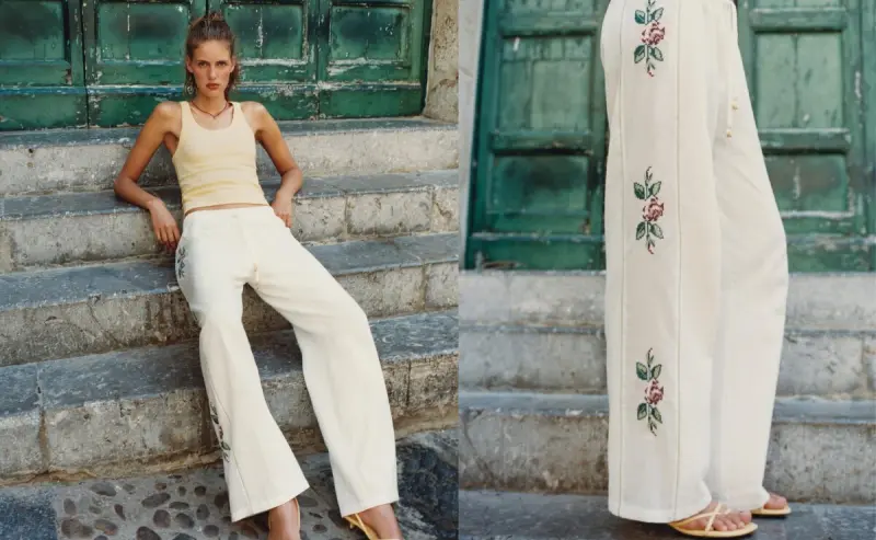 El pantalón con banda bordada que no deja de ganar protagonismo entre las amantes del estilo minimalista