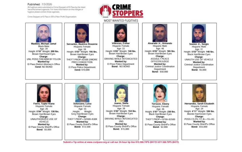 Esta es la lista de los más buscados por Policía de El Paso