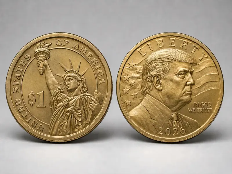 ¡Trump ya tiene su dólar! EE. UU. acuña moneda con su rostro, aunque de oro solo tiene el color