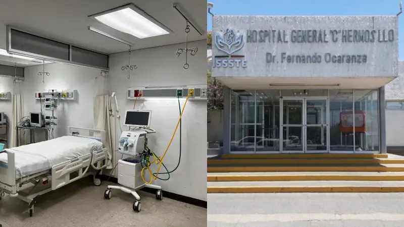 Lluvias inundan áreas de Urgencias y terapia intensiva del Hospital del ISSSTE en Hermosillo; trabajadores alertan por instalaciones eléctricas expuestas al agua