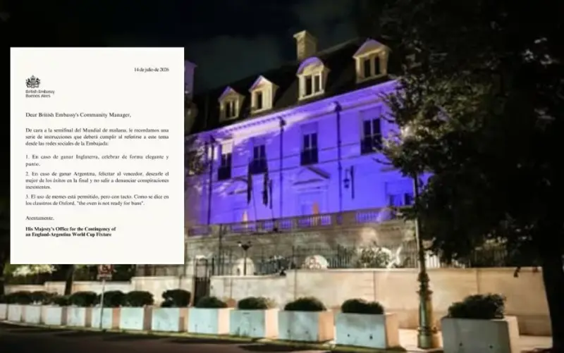Embajada británica en Argentina ironiza antes de la semifinal del Mundial y provoca miles de reacciones