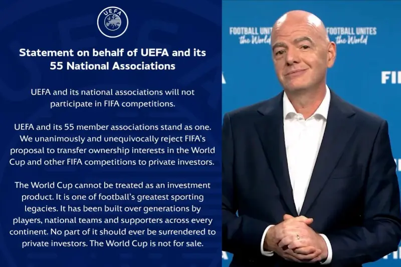 UEFA deja competiciones de FIFA por plan de comercializar ingresos del Mundial
