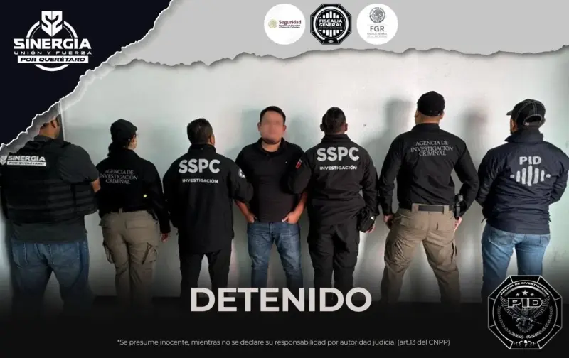 En Sinergia Federal se cumplimenta orden de aprehensión en Ciudad de México contra probable co-autor de secuestro calificado ocurrido en Colón, Querétaro