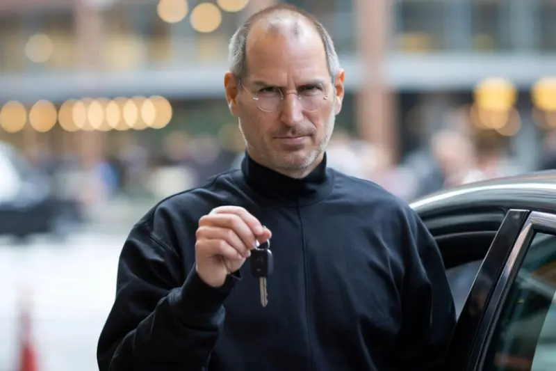 La secretaria de Steve Jobs llegó tarde al trabajo porque su carro no arrancó. Le entregó las llaves de su Jaguar y dijo: "no vuelvas a llegar tarde"