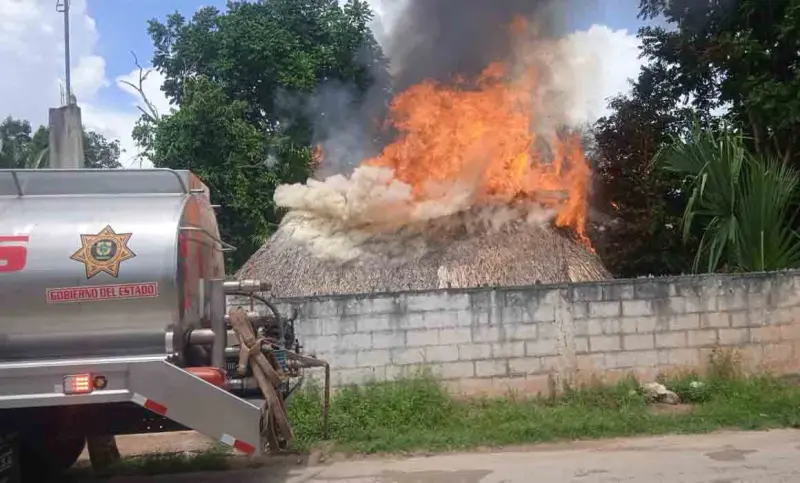Controlan incendio en vivienda de Peto