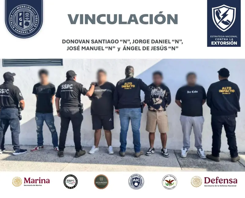 A proceso cuatro masculinos acusados ??de extorsión agravada en Jiutepec