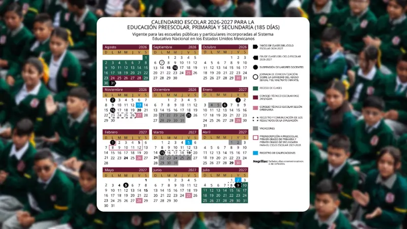 SEP publica calendario OFICIAL 2026-2027: ¿Cuándo inicia el próximo ciclo escolar?