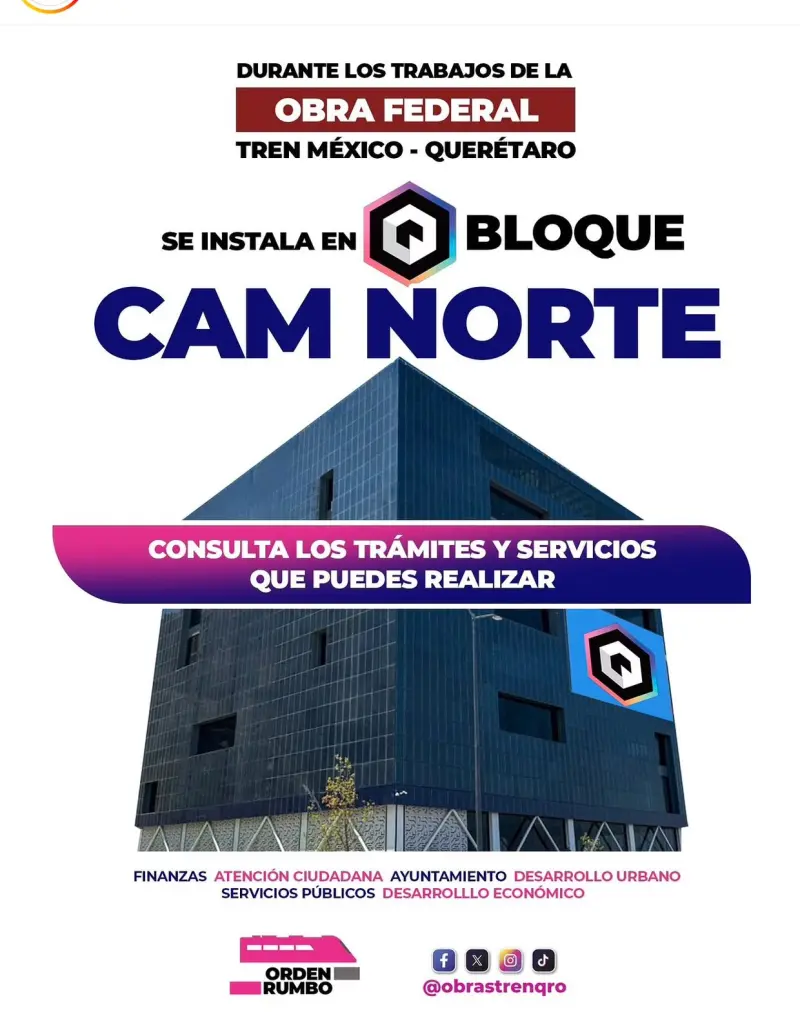 Habilita municipio instalaciones de Bloque como Centro de Atención Municipal ante obras federales del tren México-Querétaro