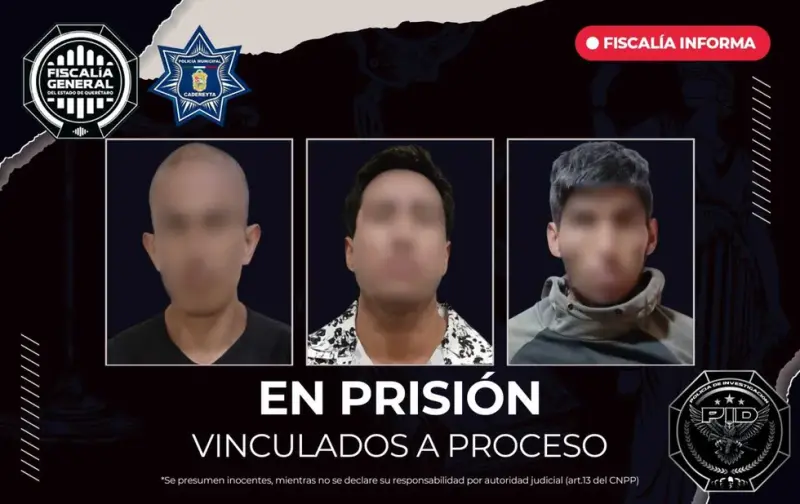 Prisión preventiva para tres hombres por homicidio de mujer en Cadereyta