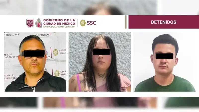 Detienen a tres personas por extorsión, robo agravado y violación en la Ciudad de México