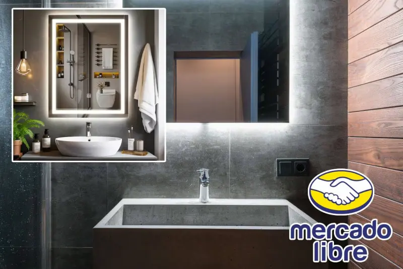 Mercado Libre remata espejo decorativo touch para baño, en menos de $200 pesos, con 75% de descuento