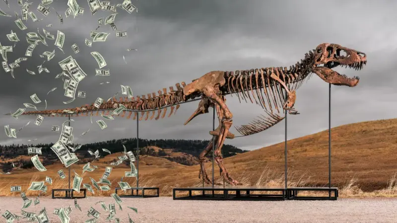 Un comprador anónimo pagó 50.1 millones de dólares por “Gus”, un T. rex de 67 millones de años, y ahora los científicos temen que uno de los fósiles más completos desaparezca de la vista pública