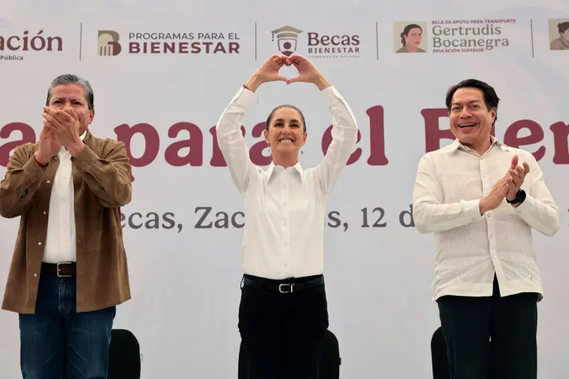 Claudia Sheinbaum anuncia la Beca Gertrudis Bocanegra para universitarios de Zacatecas; asambleas comenzarán en septiembre
