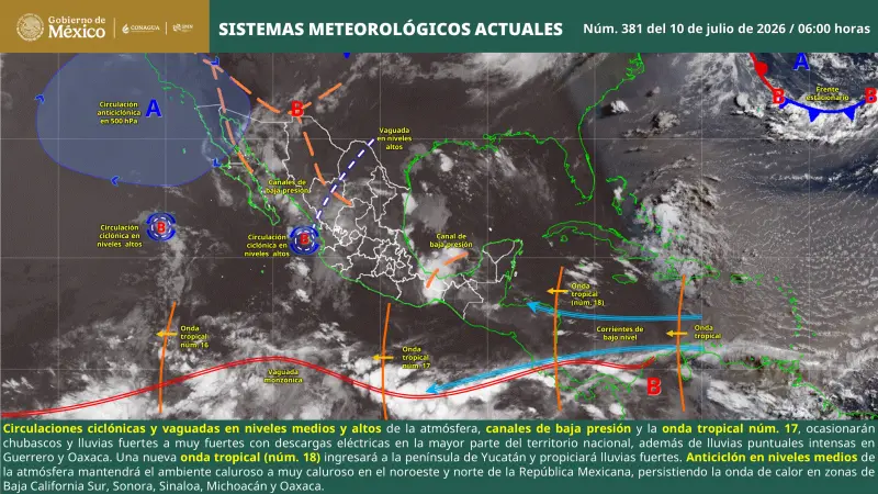 Pronostican lluvias de hasta 50 mm y calor de 35°C en Morelos