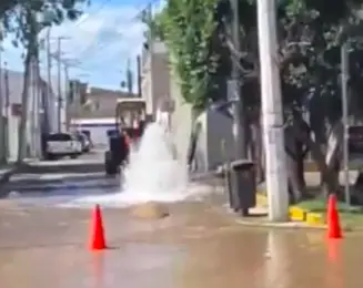 Trabajos provocaron fuga de agua en La Granja