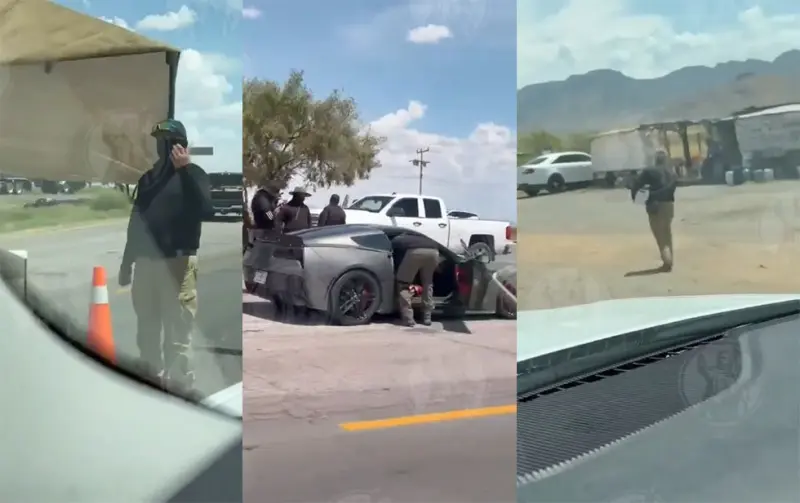 Video.- Largas filas en retén de supuestos federales en la Juárez-Chihuahua