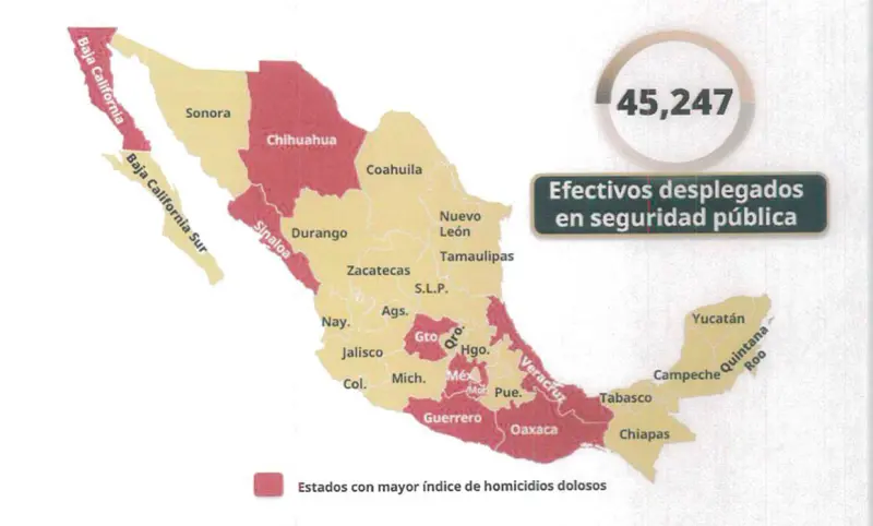 Refuerzan 45 mil soldados estados ante altos índices delictivos