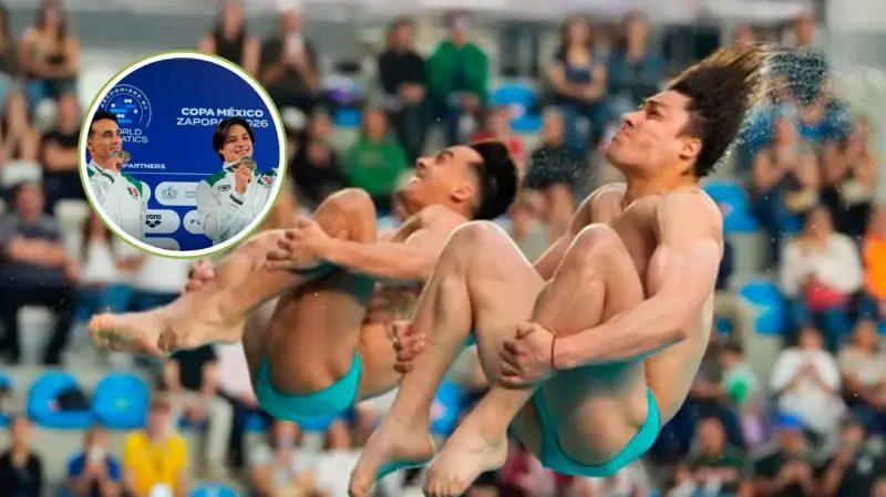 Osmar Olvera y Juan Celaya conquistan el oro en la Copa México de Clavados