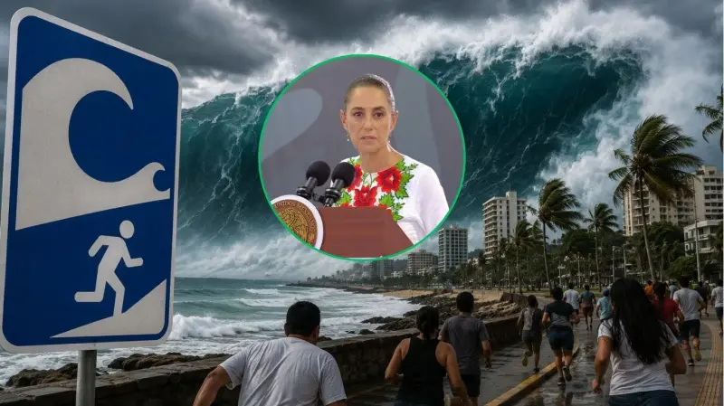 Sheinbaum llama a evitar las playas tras alerta de tsunami por el sismo de 7.4 en Chiapas