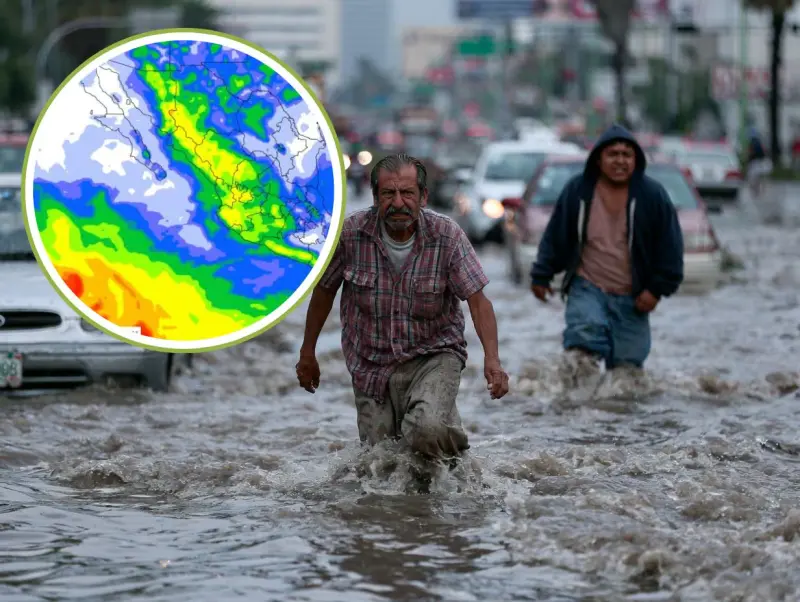 Mientras el monzón mexicano y una nueva onda tropical azotan México con lluvias intensas de hasta 150 mm, en otras partes el calor extremo será superior a 45 °C; el SMN emite alerta para 32 estados durante el fin de semana