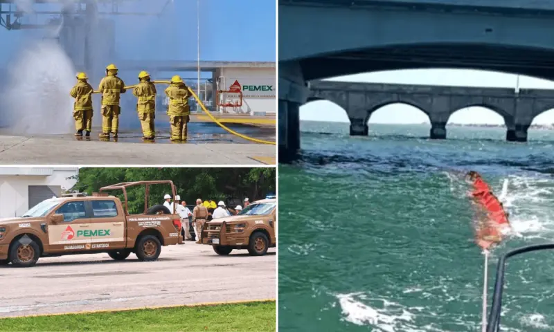 Tras derrame de Pemex en Progreso, realizan simulacro por fuga de ducto en Yucatán