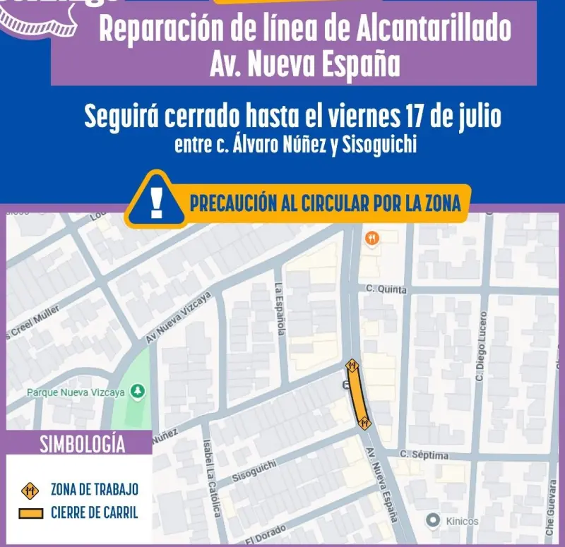 Anuncia JMAS reparaciones en línea de drenaje colapsada en Nueva España