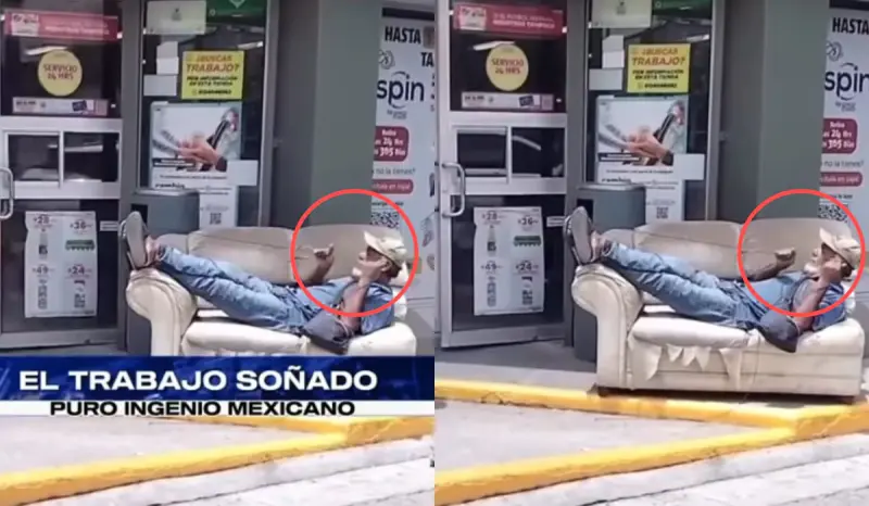 ‘Acostado en un sillón, abre la puerta de un Oxxo a los clientes’: hombre en situación de calle se vuelve viral por tener el ‘empleo soñado’, según internautas