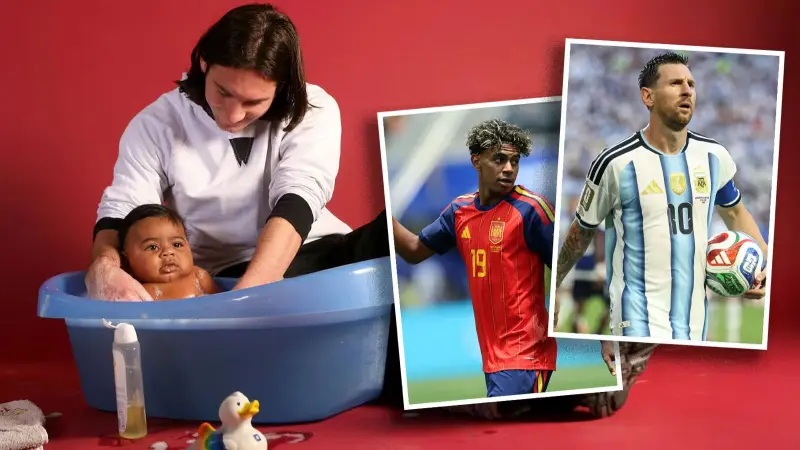 ¿La foto que predijo la final del Mundial? La historia de cuando Messi bañó a Yamal cuando era bebé