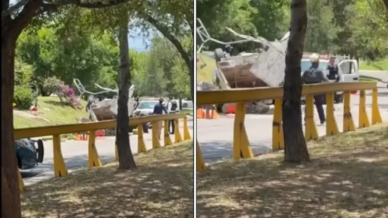 Muere jardinero tras volcadura de camioneta en fraccionamiento en León