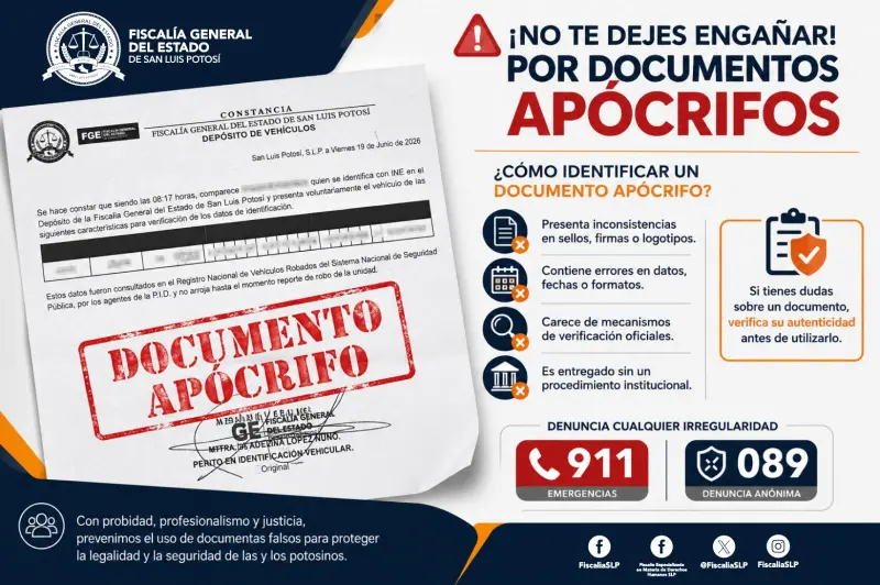 Advierte Fiscalía sobre documentos falsos en compraventa de vehículos
