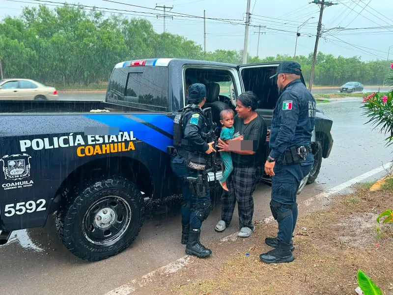 Policía Civil de Coahuila refuerza apoyos tras intensas lluvias en Piedras Negras
