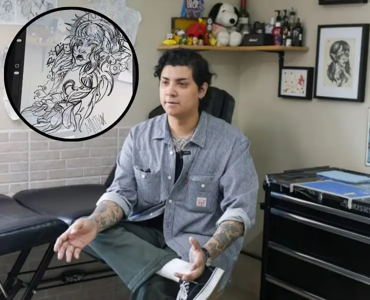 Pasó de dibujar caricaturas en cuadernos a plasmar historias sobre la piel; tatuador mexicalense suma nueve años como artista