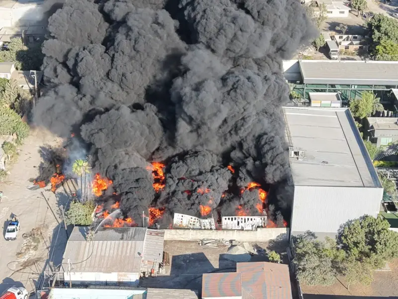 Incendio deja pérdidas totales en recicladora; evacúan tres empresas