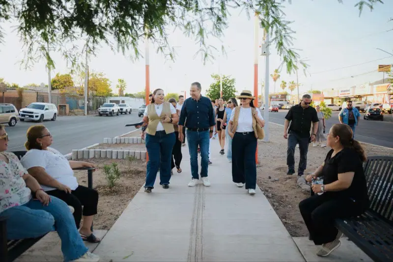 Nuevo Horizonte estrena mejoras en sus camellones tras ganar por segunda vez el Presupuesto Creces en Hermosillo