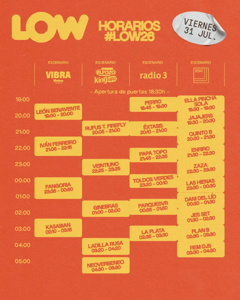 Low Festival desvela los horarios de su primera edición en Torrevieja