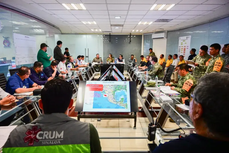 Realizan simulacro de afectación por huracán categoría 5 en el C4i Sinaloa