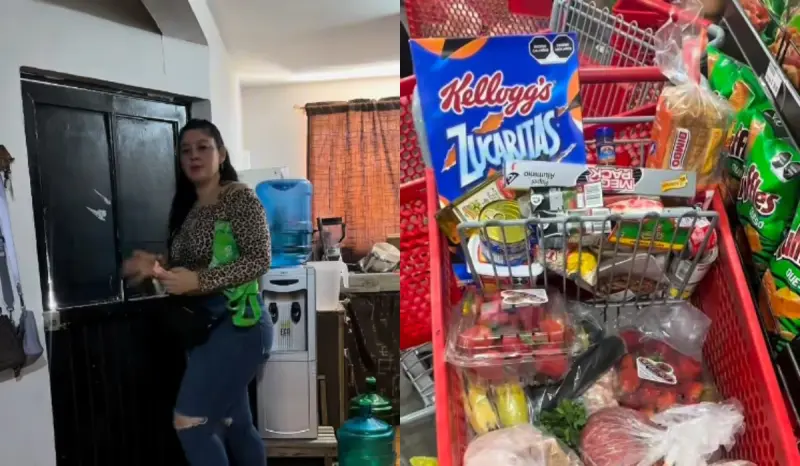 “Así me alcanza”: Hermosillense se vuelve viral por compartir su vida diaria y su despensa con salario de maquila